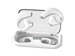 Auriculares Sem Fio Condução Óssea Led Digital Display YIZHOOD Bluetooth com Cancelamento de ruído Branco