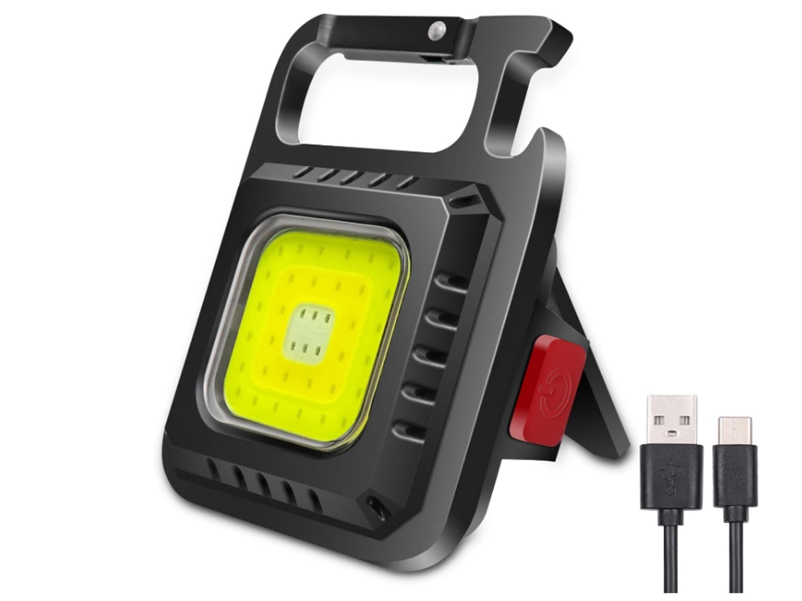 Mini Chaveiro Lanterna 7 Modos De Luz, Chaveiro Magnético Recarregável Cob Luz De Trabalho, Luz De Bolso Portátil Multifuncional Yizhood (preta)