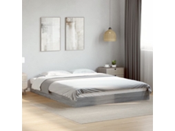 Estrutura De Cama Sem Colchão 160x200 Cm Sonoma Cinzento