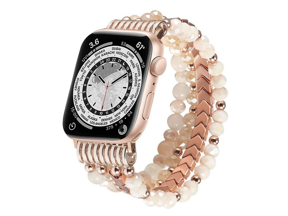 Pulseira De Reposição Com Miçangas Para Apple Watch 87654/se 38 Mm/40 Mm/41 Mm Rosa Siurn
