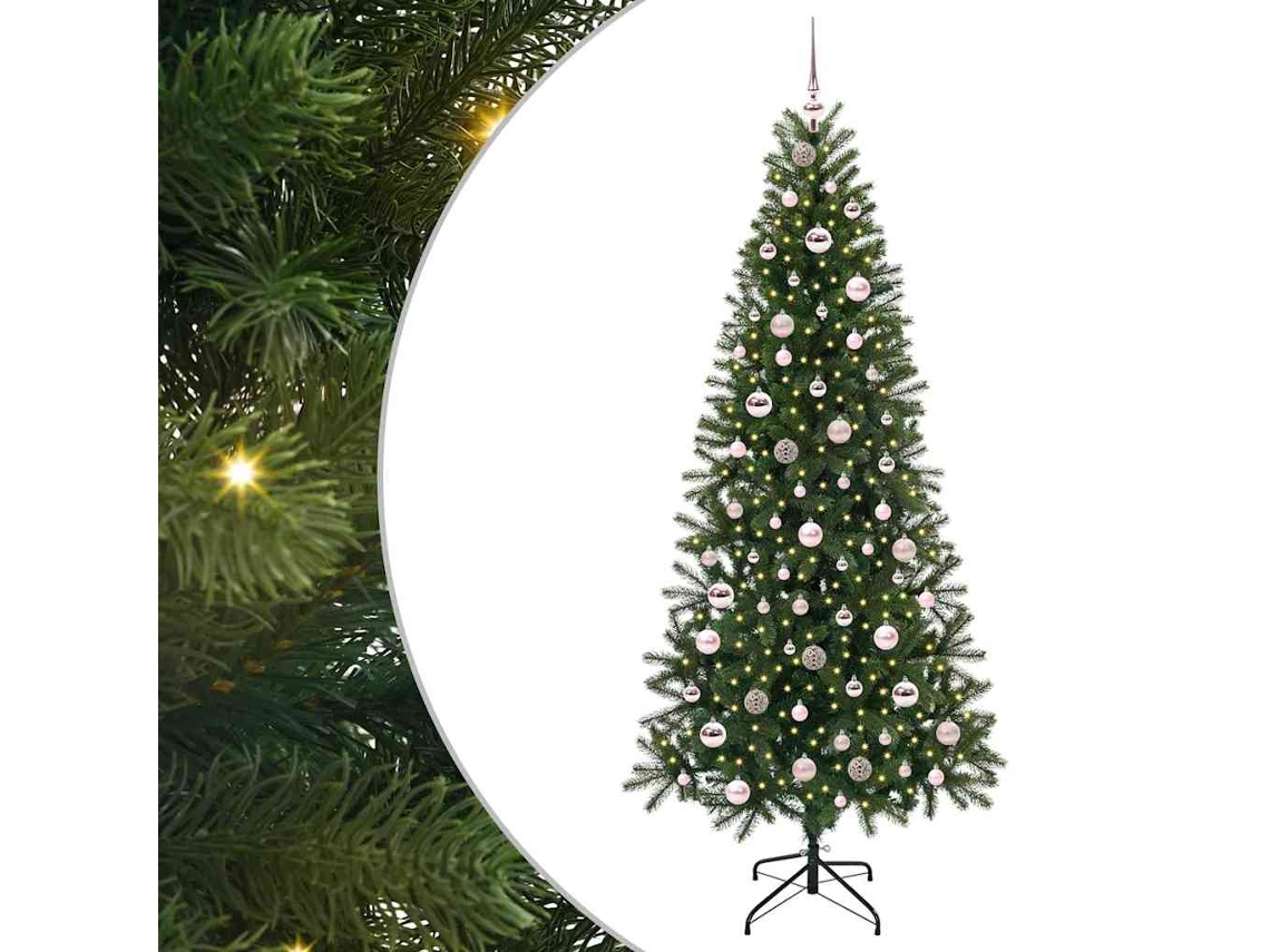 Conjunto 1 Árvore Artificial Vidaxl Verde Plástico (210 Cm)