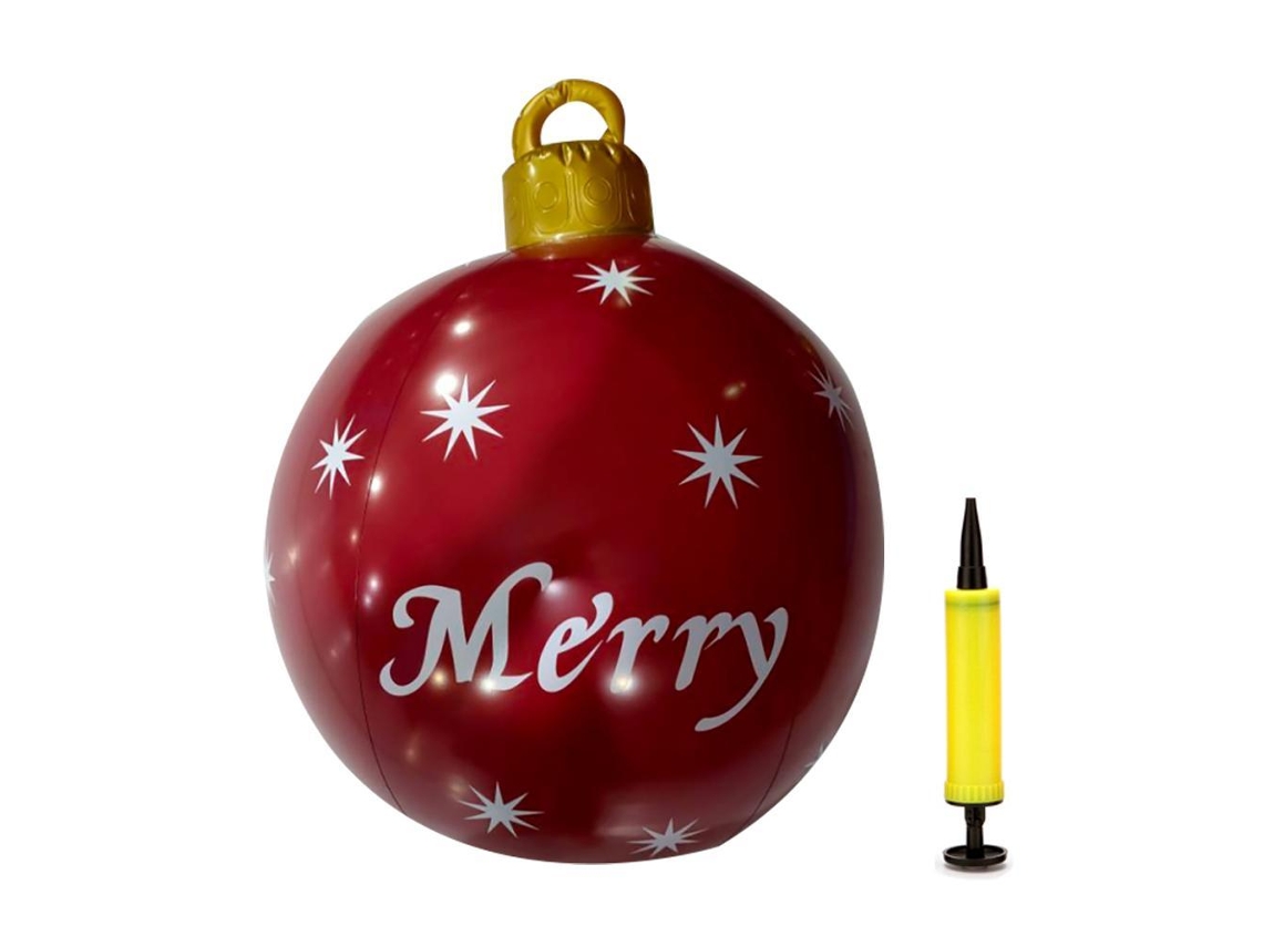 Bola De Natal Inflável De 60cm Em Pvc Para Decoração Externa Jardim Piscina