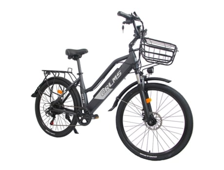 Bicicleta Elétrica Orlms City 26 500w 48v 15ah 45km/h 55km Alcance Máximo Freios A Disco Mecânicos Suspensão Garfo Dianteiro Cinza