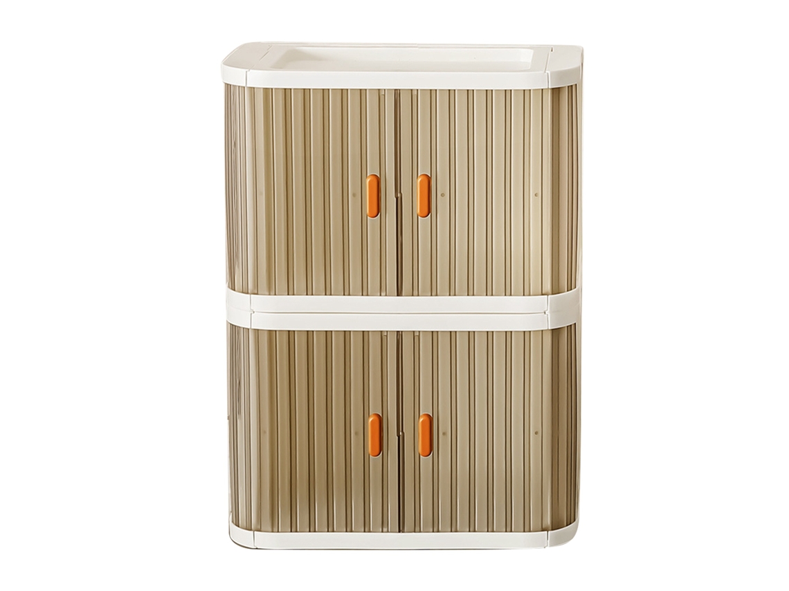 Caixa de Armazenamento Dobrável com Porta Rolante 2 Pcs S/MARCA