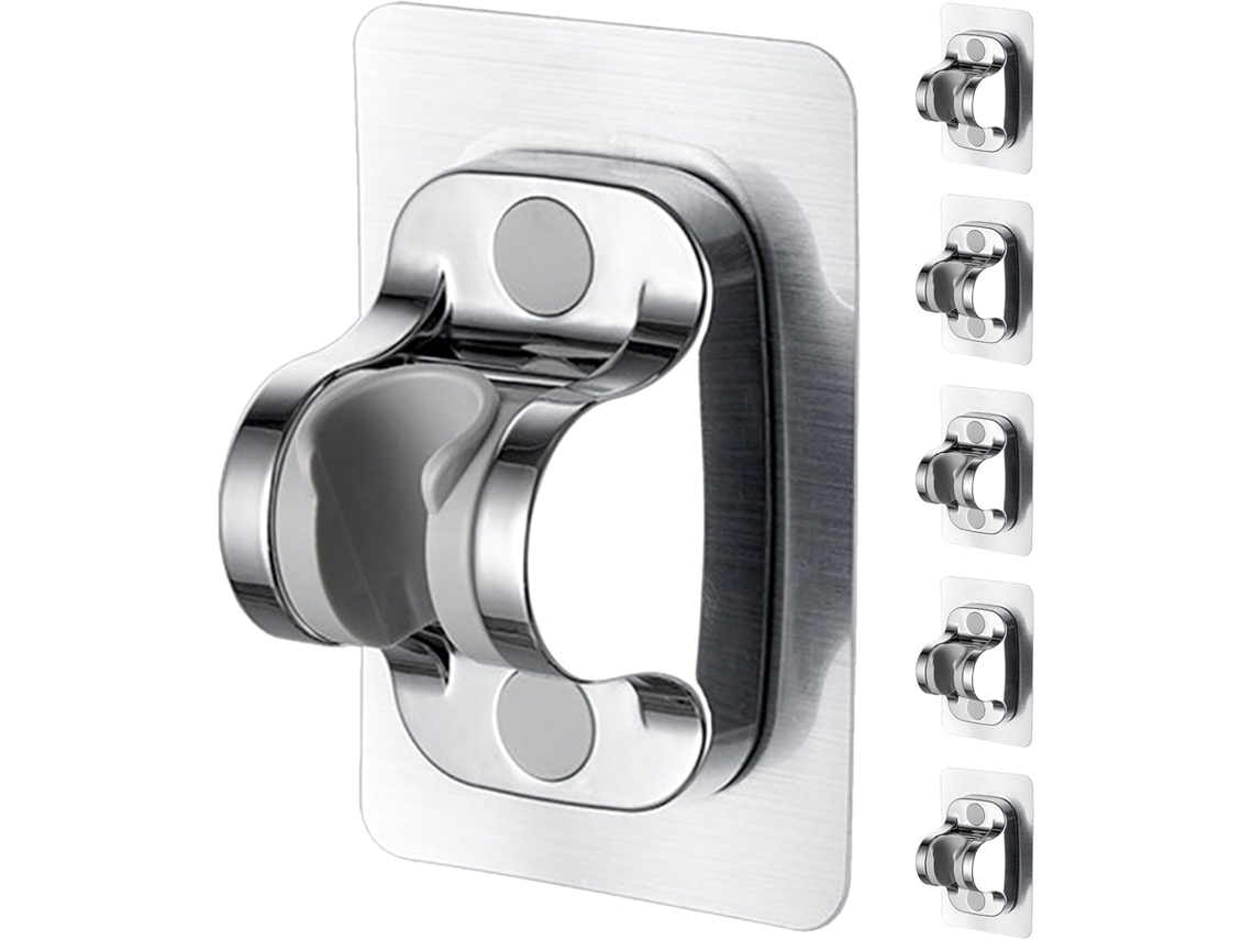 Conjunto De 6 Suportes De Parede Ajustáveis Para Chuveiros, Sem Necessidade De Furar, Fixação Com Adesivo Forte, Compatíveis.