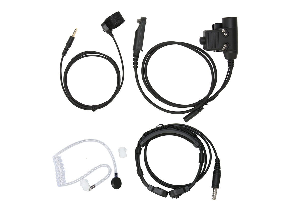 Fone De Ouvido Com Microfone De Garganta, Conector De 7,1 Mm E Kit Adaptador Ptt