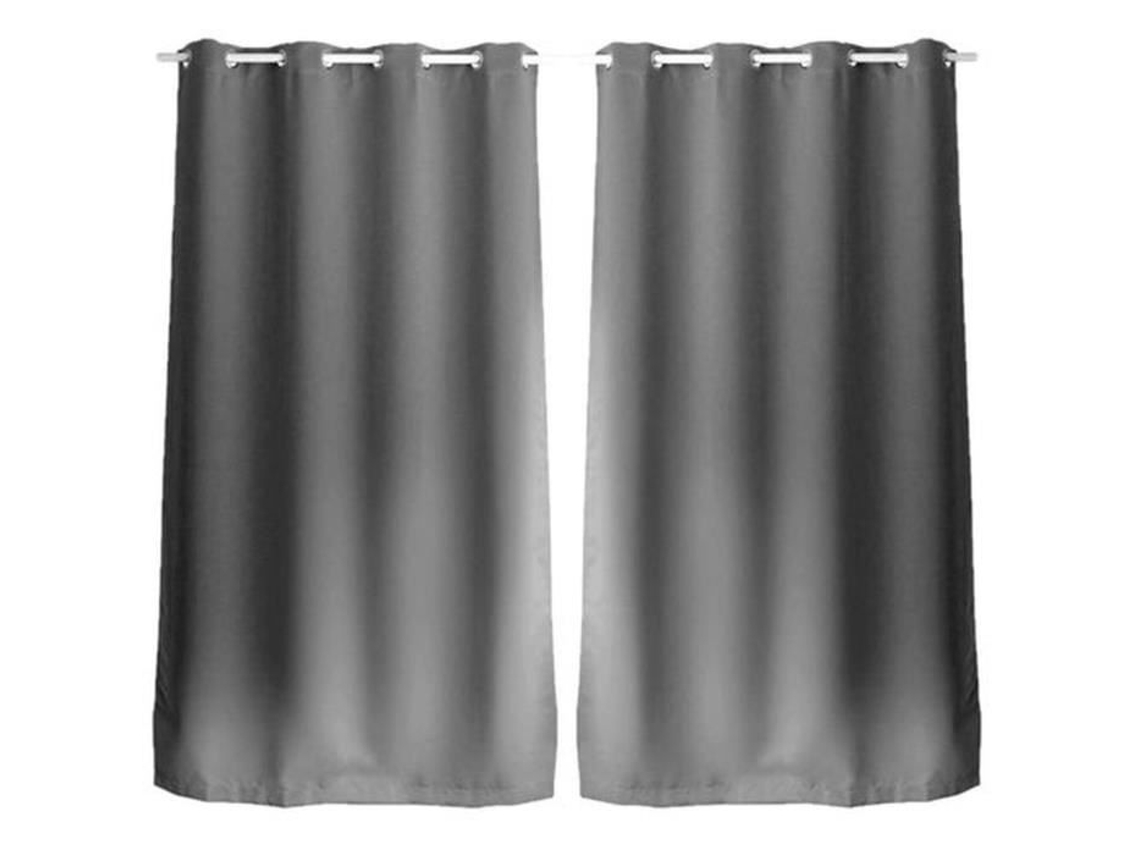 Conjunto De Cortinado Blackout Toilinux Ilhós Redondos Poliéster Cinzento - 2pcs (240 Cm)