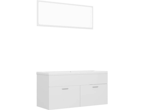 VIDAXL - Conjunto de Móveis  3070898 (Branco Brilhante - Aglomerado de Madeira - 100x38.5x46 cm) Conjunto de Móveis  3070898 (Branco Brilhante - Aglomerado de Madeira - 100x38.5x46 cm)