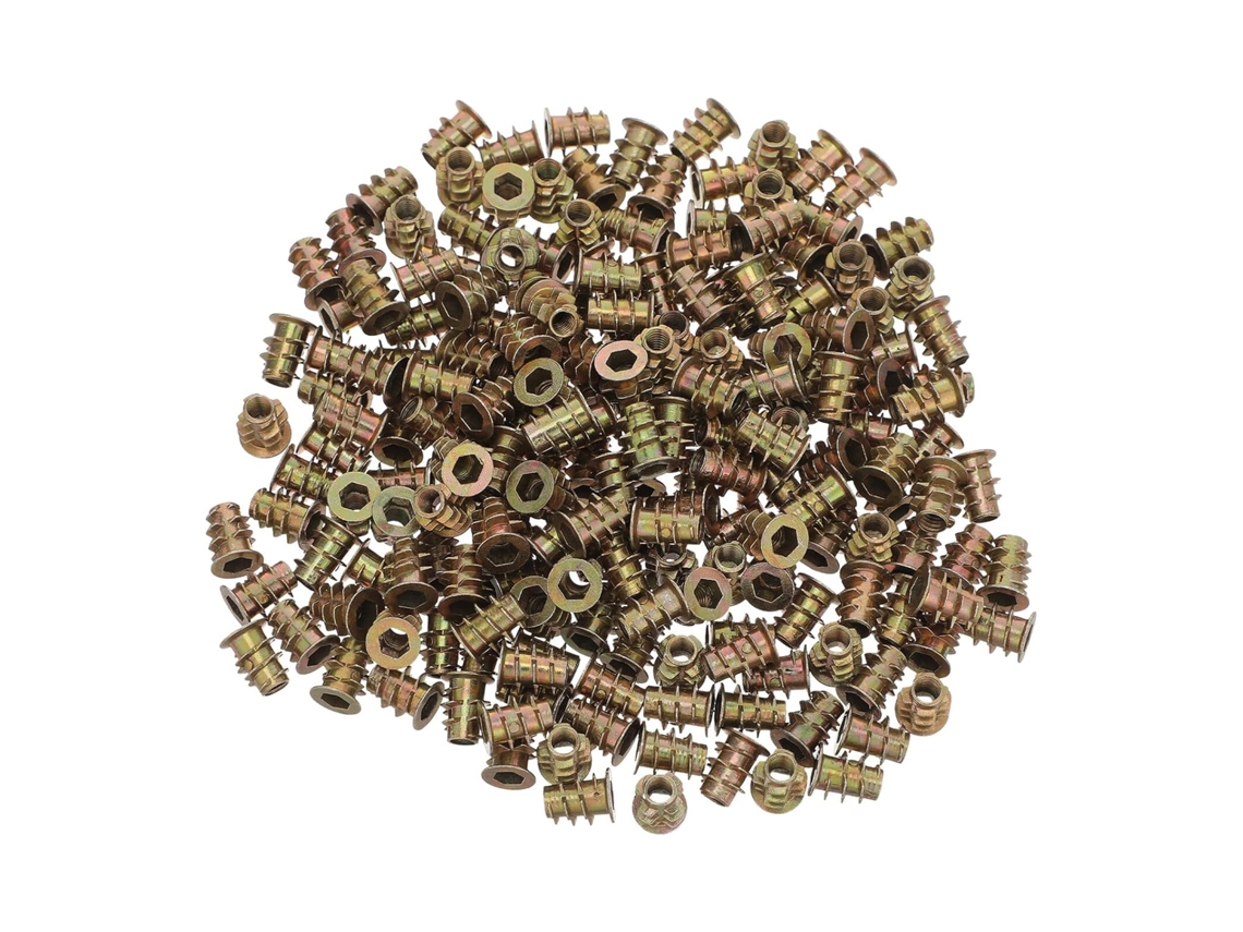 200 Unidades De Insertos Flange Hexagonais Em Liga Metálica M4x10 Com