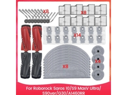Peças De Reposição Para Roborock Saros 10/s9 Maxv Ultra/s90ver/g30/a1460rr: Escova Lateral Principal, Filtro, Saco De Pó, Pano De Limpeza.