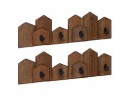 Conjunto 1 Cabide Para Casacos Vidaxl Castanho Madeira De Mogno Maciça (48 X 8 X 15 Cm)