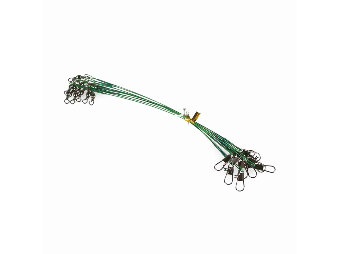 20pcs Leaders de Aço Pesca com Swivels e Snaps