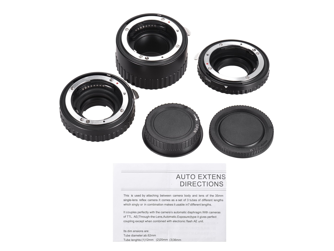2026 conjunto de Tubos de Extensão Macro de 12mm, 20mm e 36mm com Autofoco para Lentes Nikon Af e Câmeras Dslr