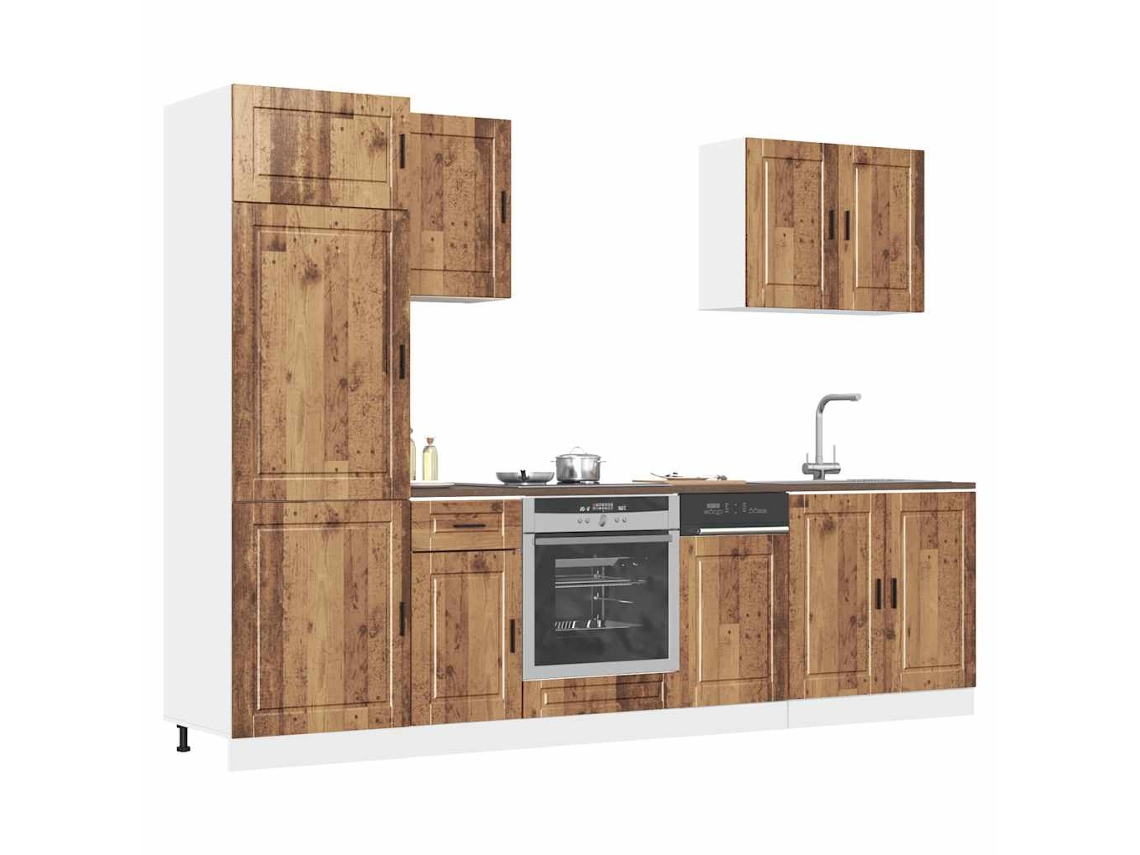 Vidaxl 7 Peças Armário De Cozinha Conjunto Porto Madeira Velha