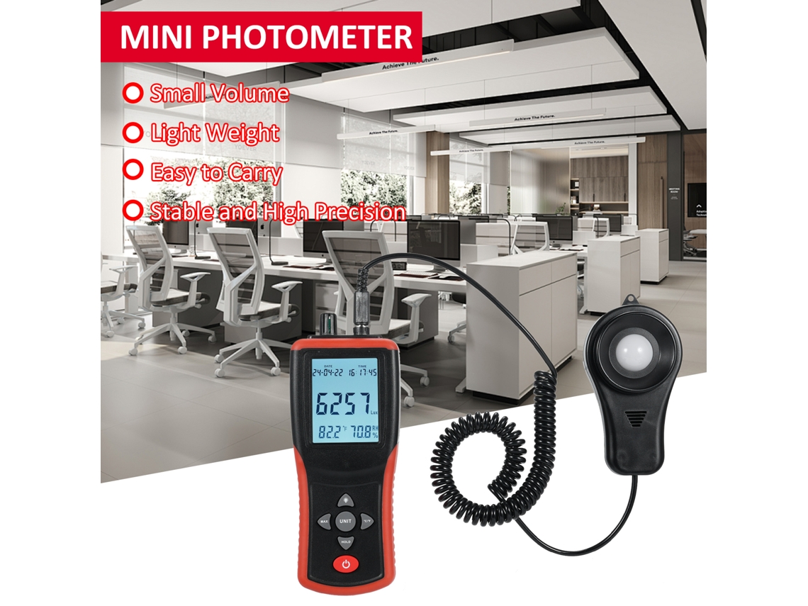 Medidor de Luz Digital TL 603 S/MARCA, 0.1-400000 Lux, com sensor de luz, temperatura e umidade