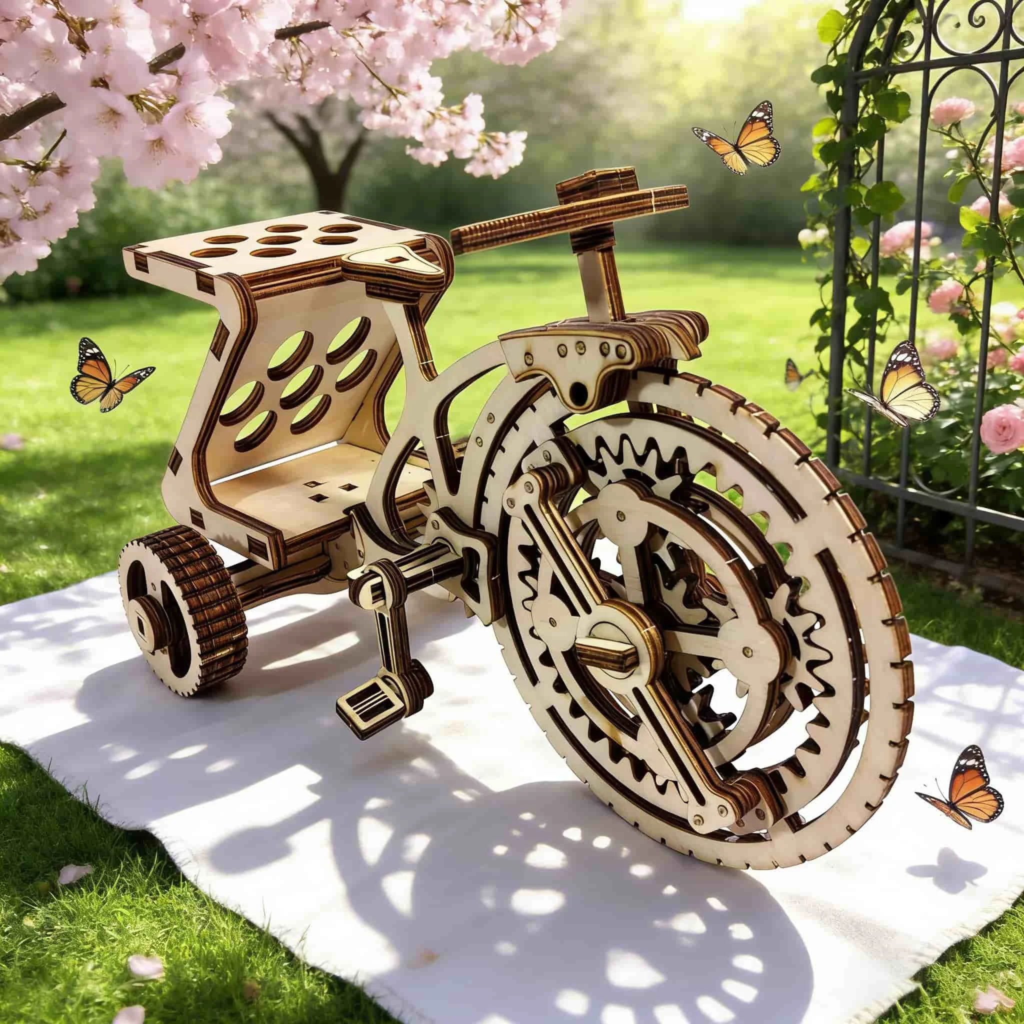 Triciclo de Madeira 3d, Modelo de Madeira para Montar MDUG