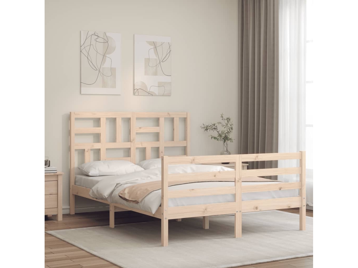 Estrutura De Cama Com Cabeceira 120x200 Cmmadeira Maciça