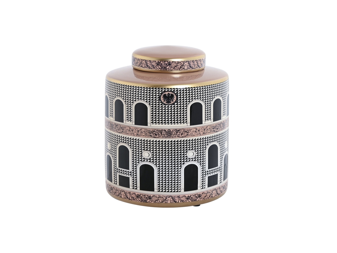 Pote de Porcelana com Portas Multicoloridas, 20x20x25cm ALEXANDRA HOUSE LIVING
