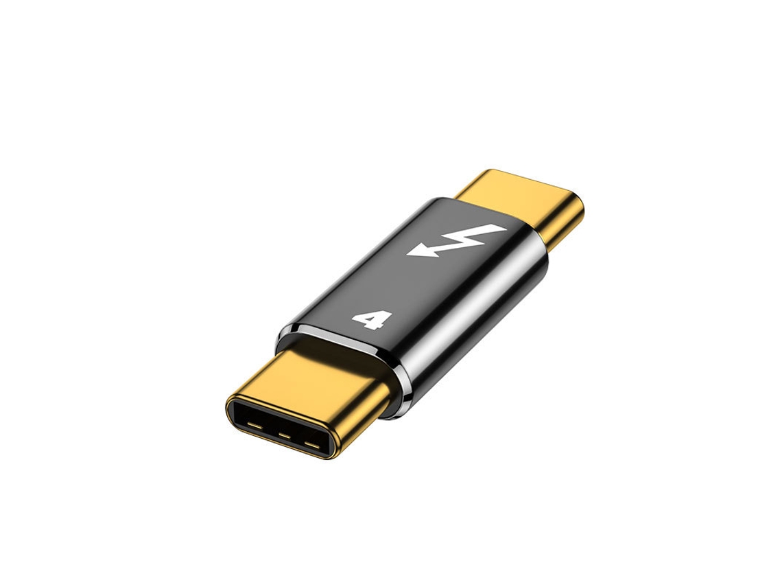 Adaptador Usb-c Macho-macho Thunderbolt 4, 40gbps 100w, Para Carregamento E Transferência De Dados