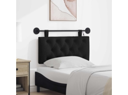Vidaxl Cabeceira Suspensa Com Luz Led Preto Tecido