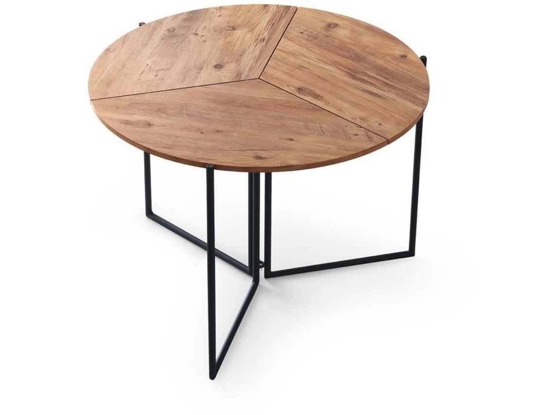 Mesa De Jantar Yaprak Pin Atlântico Redonda 4 Pessoas 100 X 100 X 72 Cm