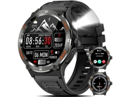 Relógio inteligente masculino rastreador de fitness relógio inteligente à prova dágua lanterna led bluetooth chamada freqüência cardíaca t bestvite