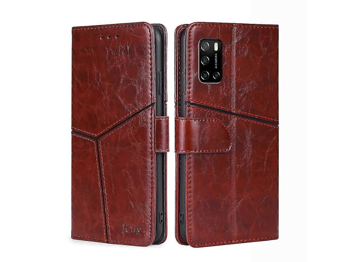 Capa De Celular De Couro Com Costura Geométrica Para Rakuten Big S