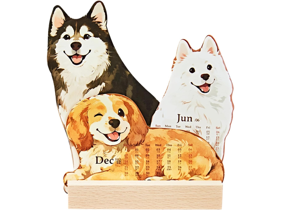 Calendário De Mesa Encantador, Bloco Notas Com Ilustração Animais,