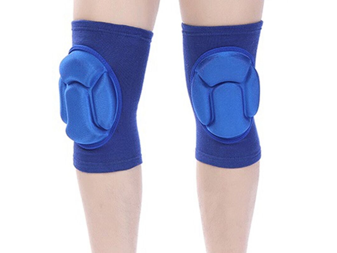 Joelheiras desportivas de alta densidade em esponja azul para dança, corrida, montanhismo, vôlei, futebol e basquete AQUAFORGE