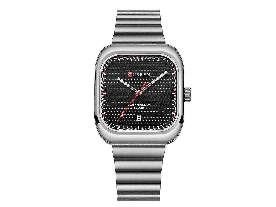 Relógio Masculino Curren 8460 Casual Com Pulseira De Aço E Design Quadrado, Relógio De Quartzo.