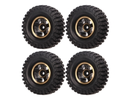 Mali 4 Pneus de Roda Rc de 1.0 Polegada em Borracha com Cubo de Latão para Carro Rc Fms Fcx24 1/24