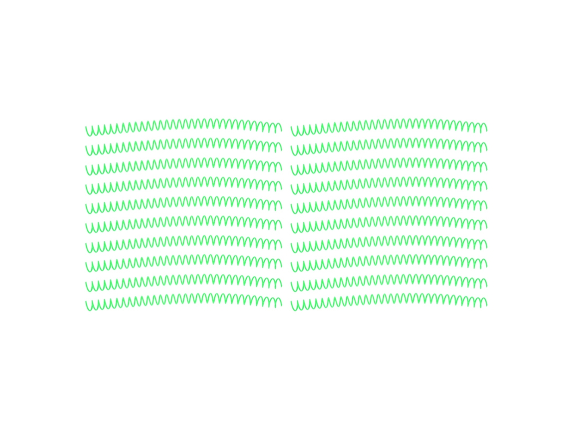 Kit com 20 espirais de corrente verde, 30 furos, 13 mm, grande capacidade.