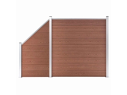 Vidaxl Painel Vedação Wpc 1 Quadrado +1 Inclinado 273x186 Cm Castanho