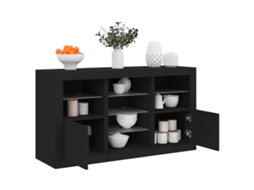 Vidaxl Aparador Com Luzes Led 123x37x67 Cm Preto