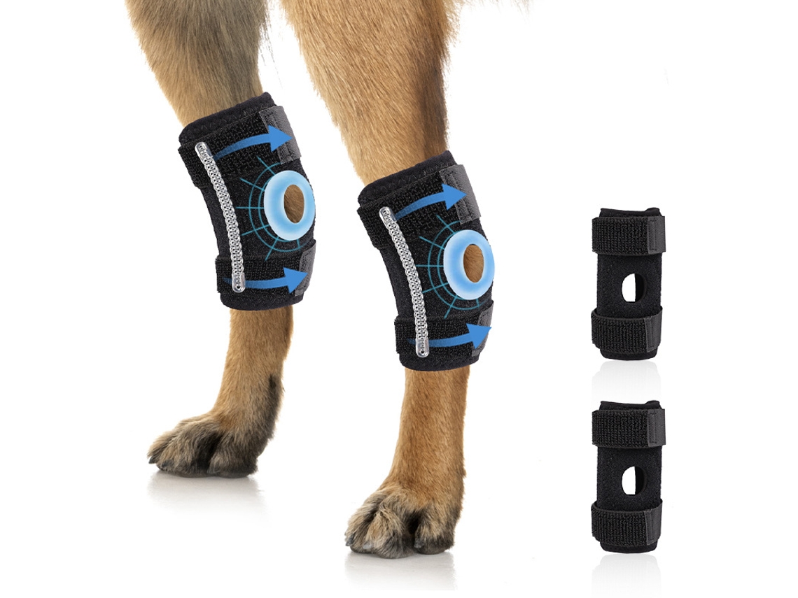 Joelheira de proteção YANYXR tamanho L para cães 2 unidades com suporte mola e amortecimento