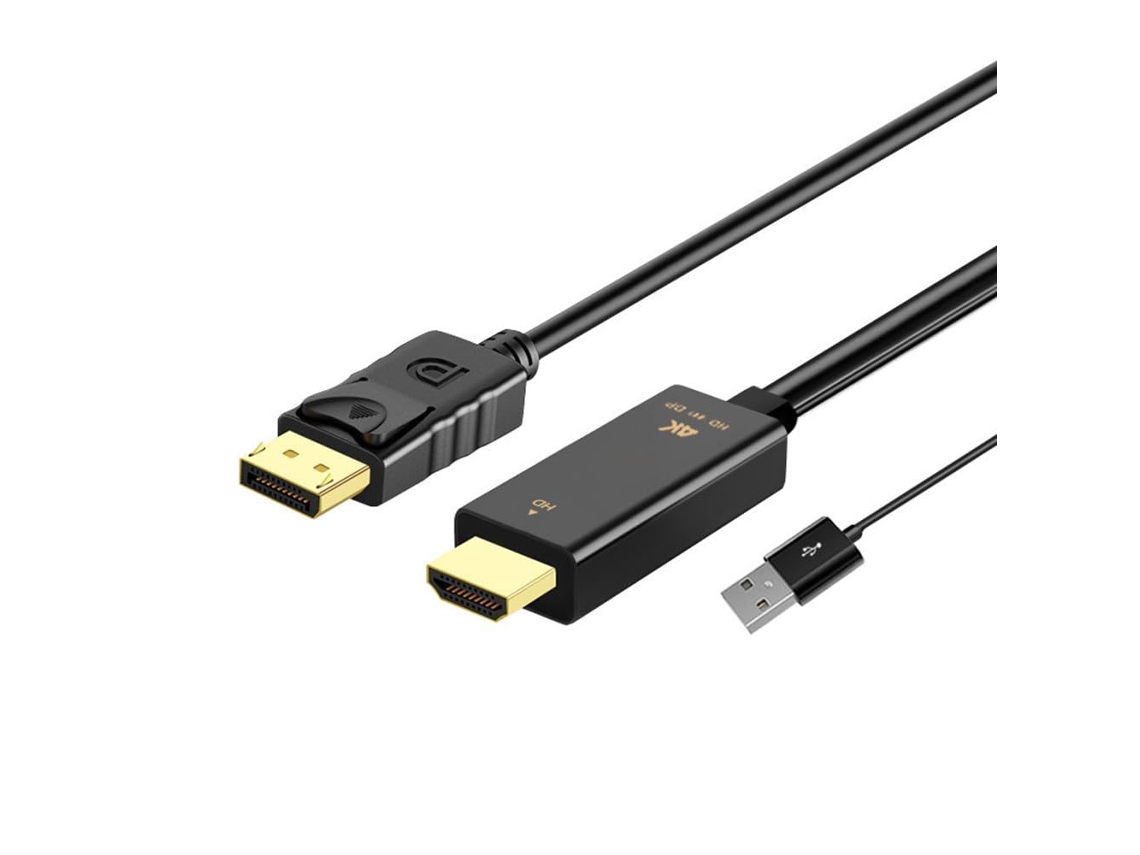 Cabo Conversor Hdmi Para Displayport Com Usb E Saída 4k 60hz