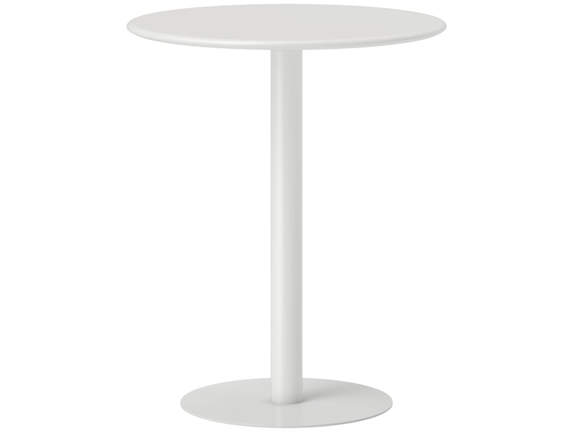 Mesa De Jantar, Em Aço, Cor Branco