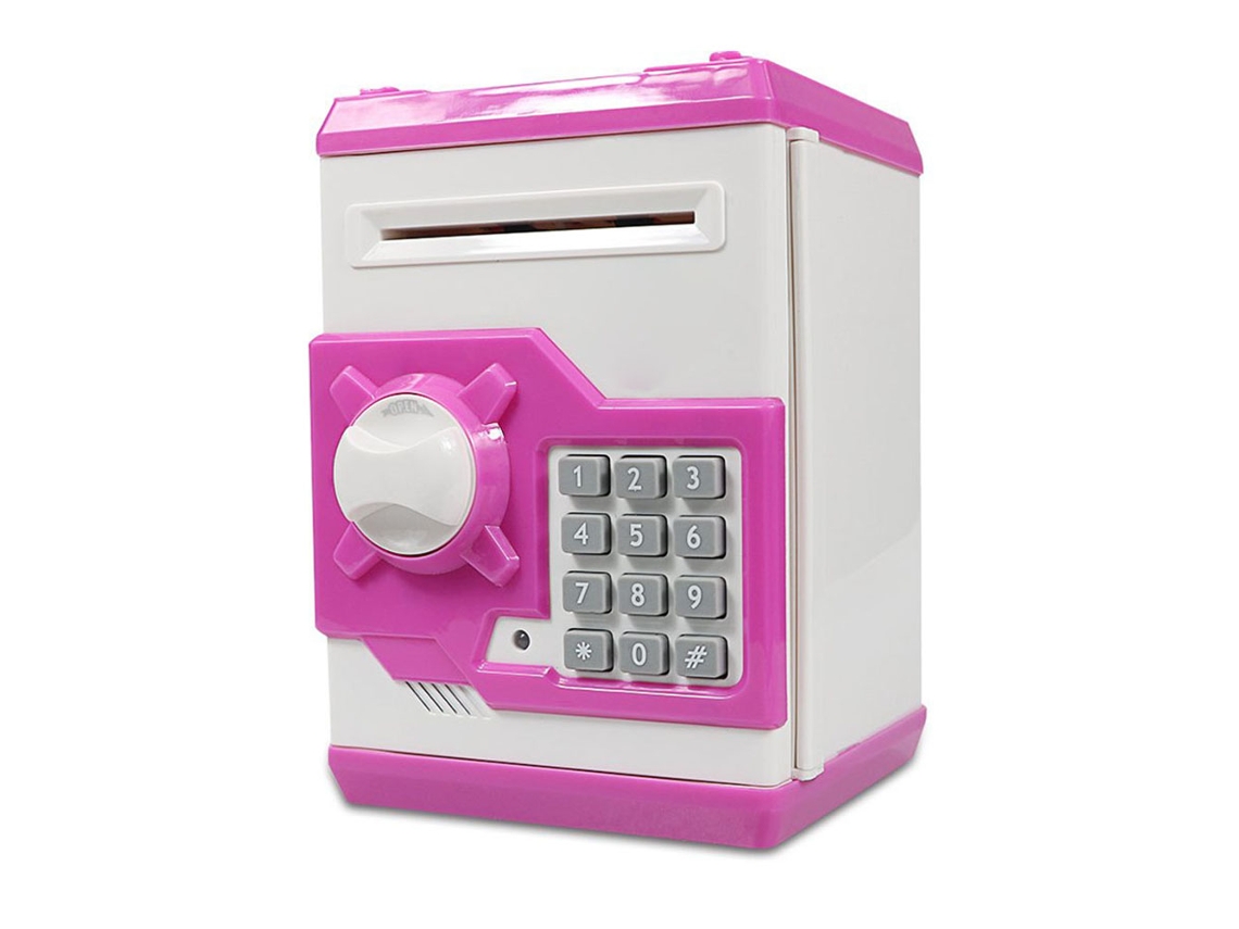 Mali banco Eletrônico para Crianças com Senha Mini Atm Porquinho de Dinheiro Cofre Brinquedo Presente