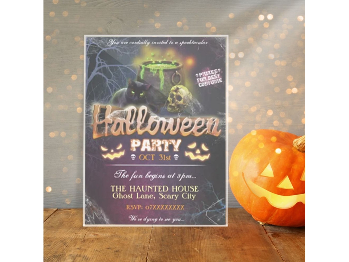 Laxiscreed Quadro Decorativo Halloween Aesthetic Em Acrílico Para Secretária 14x21cm