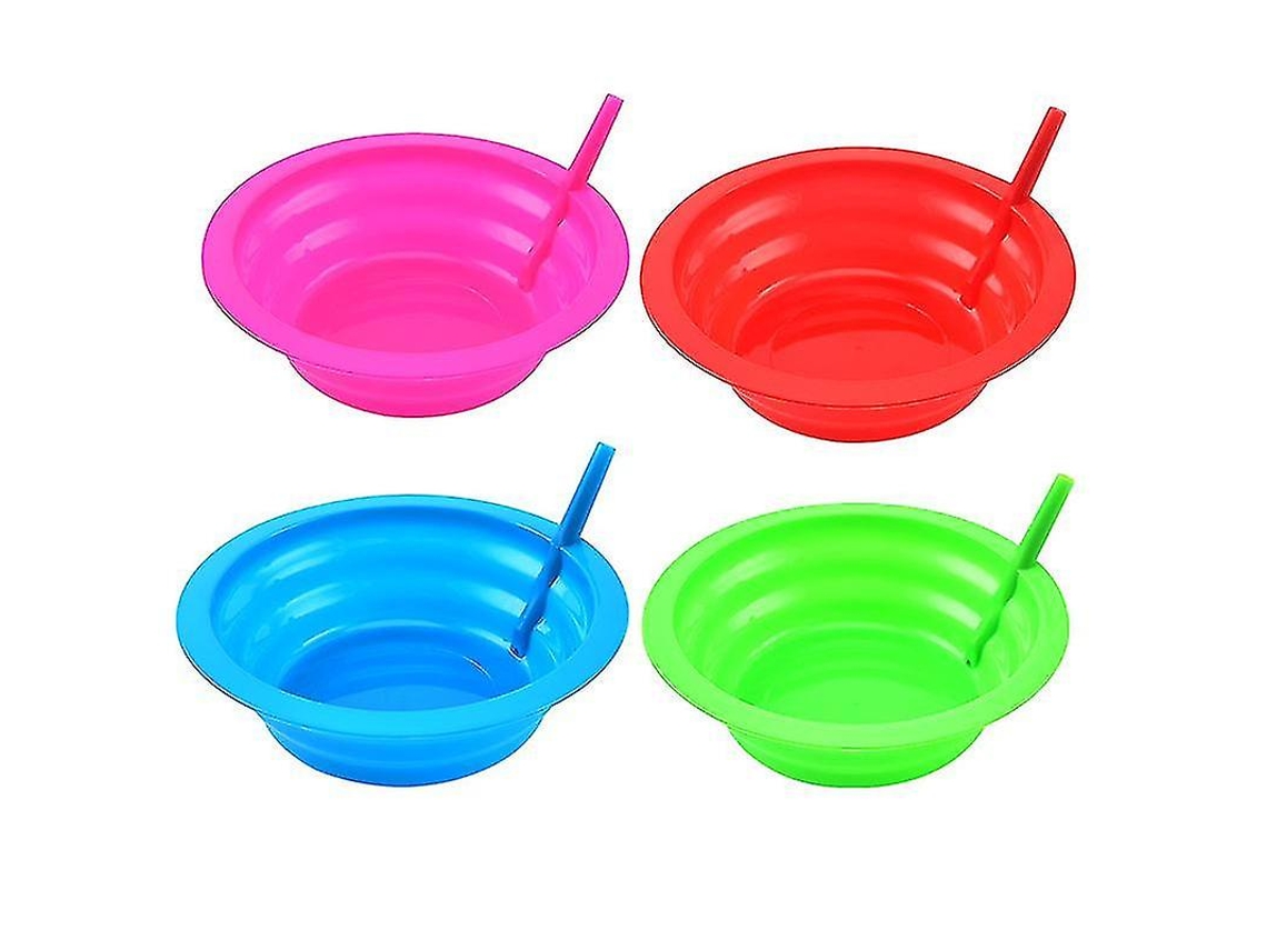 Tigelas Sopa Cereal Crianças 2024 Conjunto 4 Plástico Canudo Integrado