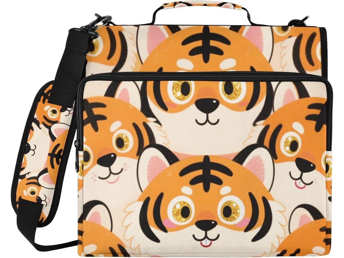 Bolsa De Armazenamento Portátil Casa E Viagens Com Estampa Tigres Laranja Desenho Animado, Medindo 3, 8cm 1, 5 Polegadas