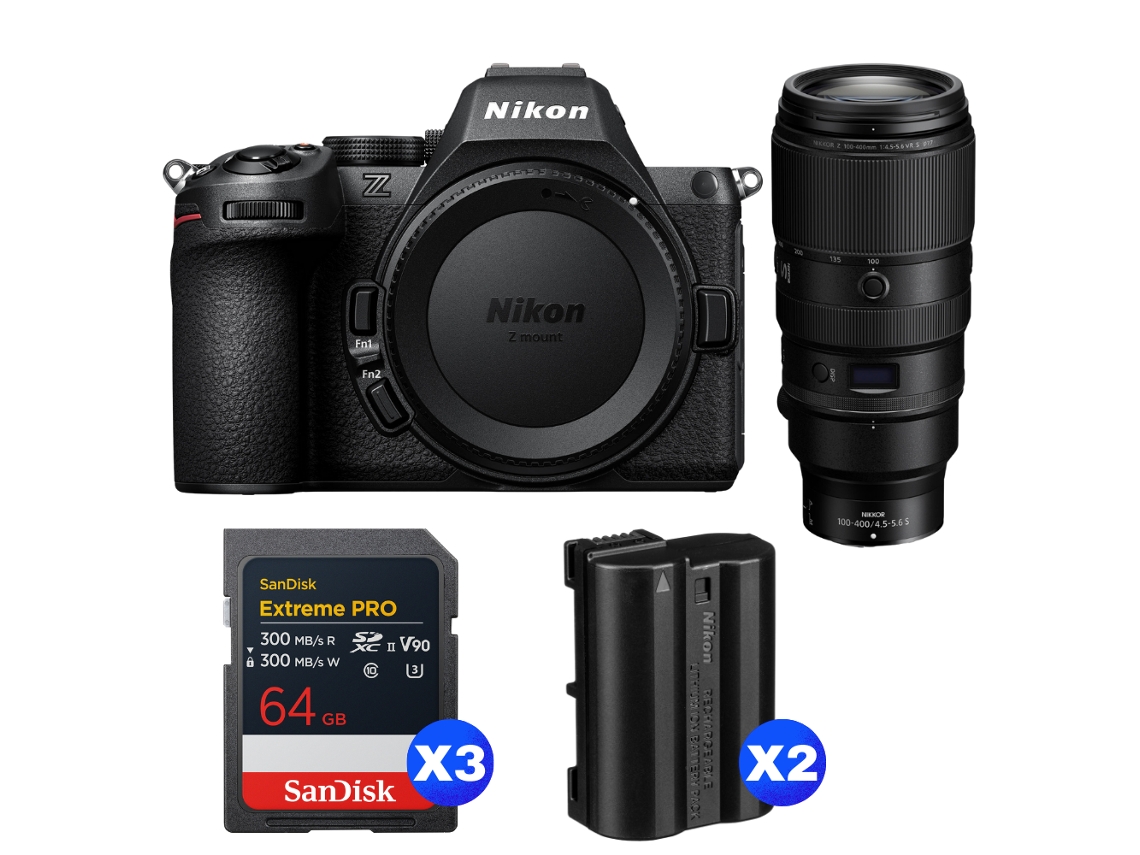 Z5 Ii + 100 400mm F/4.5 5.6 Vr S + 3 Sandisk 64gb Extreme Pro Uhs ii Sdxc + 2 Nikon En el15c + Ebook “20 Dicas para Fotos Que Impressionam” NIKON