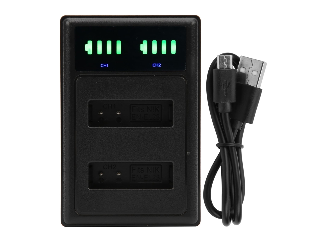 2026 cargador Dual de Batería para Cámara En‑el23 Con Pantalla Lcd Digital