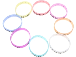 Conjunto de 8 Pulseiras Baluue para Formatura, Pulseiras de Silicone, Acessórios para Festa de Formatura, Decorações