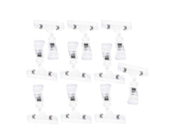 Omni 10 Clips de Etiquetas Transparentes de Plástico para Lar, Centro Comercial e Mercado 10,7x8cm