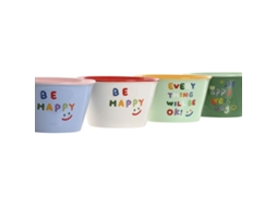 Tigela Home Esprit Multicolor Shabby Chic 480 ml 13,2 x 13,2 x 7,5 cm (4 unidades)