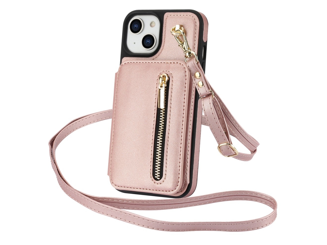 Suporte Casa Pega Ouro Para Iphone 13 Pele Sintética Rosa
