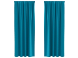 Maison Exclusive - Cortinas Blackout Com Argolas 2 Pcs Turquesa 225 X 140 Cm
