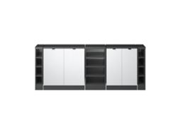 Conjunto de Móveis de Arrumação Inclinado VICCO 210x60 cm Branco e Antracite