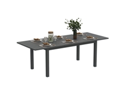 Mesa de jardim extensível em alumínio 160/220x90 cm ZENCORE SERVICES cinza